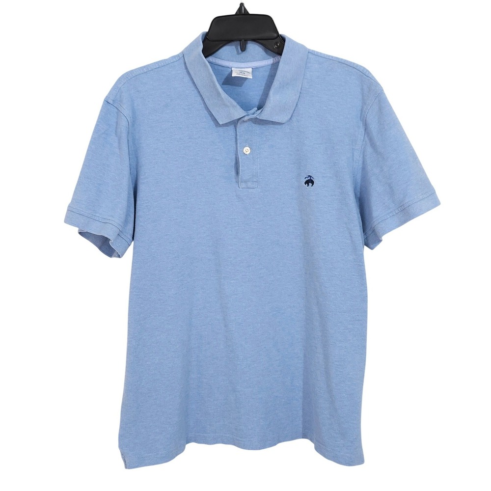 Brooks Brothers Performance Polo Shirt Mens XL Slim Fit Light Blue Cotton Pique